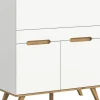 Sekretär SCANDI 110x118 cm Weiß Braun Nox Oak Nachbildung