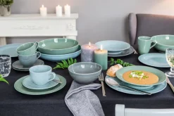 Seltmann Weiden Frühstücksteller BEAT COLOR GLAZE 6er Set perlgrau