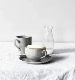 Seltmann Weiden Milchkaffeetasse AMINA 6er Set Porzellan silbergrau