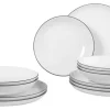 Seltmann Weiden Tafelservice 12 teilig LIDO rund Black Line