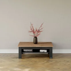 set one by Musterring Couchtisch YORK 65 anthrazit /Eiche Artisan