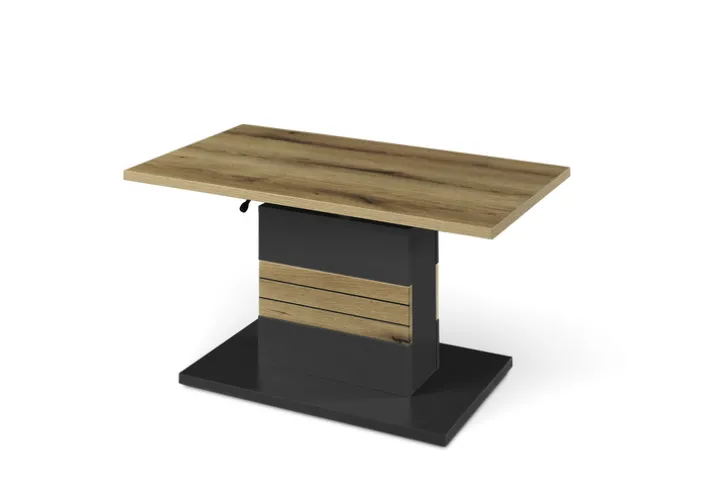 Set one by Musterring Couchtisch QUINCY 95x48-68 cm Anthrazit/Coast Evoke Eiche