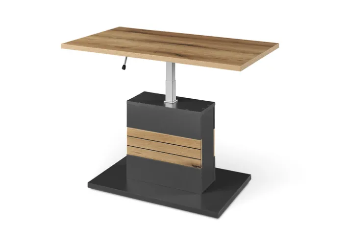 Set one by Musterring Couchtisch QUINCY 95x48-68 cm Anthrazit/Coast Evoke Eiche