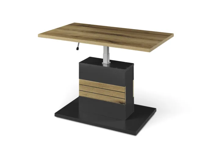 Set one by Musterring Couchtisch QUINCY 95x48-68 cm Anthrazit/Coast Evoke Eiche