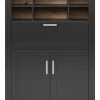 set one by Musterring Highboard YORK 15 105x143 cm anthrazit /Eiche Artisan Dekor