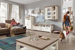 set one by Musterring Lowboard YORK 200x63 cm weiß/braun