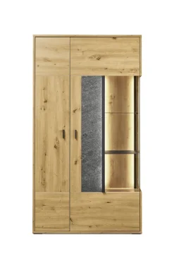 set one by Musterring Vitrine DELTONA 94x171 cm Eiche Artisan Dekor / Sandstein