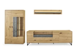 set one by Musterring Vitrine DELTONA 94x171 cm Eiche Artisan Dekor / Sandstein