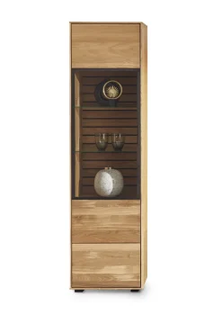 set one by Musterring Vitrine JACKSON 50 x 198 cm Eiche massiv/Eiche furniert