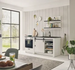 SHERWOOD Küche Kombi K Pinie Weiß/Anthrazit