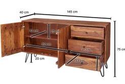 Sideboard 145 x 75 cm braun