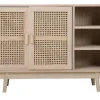 Sideboard 100 x 65 cm Braun/ Rattan
