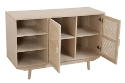 Sideboard 100 x 65 cm Braun/ Rattan