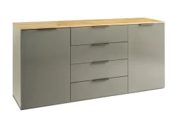 Sideboard 187 x 83 cm grau/braun