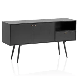 Sideboard 140 x 75 cm schwarz matt