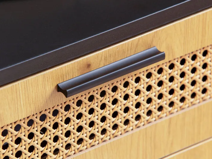 Sideboard 80 x 87 cm schwarz matt/braun