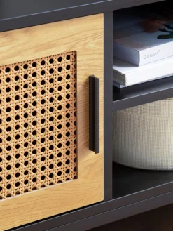 Sideboard 110 x 48 cm Schwarz matt/Braun