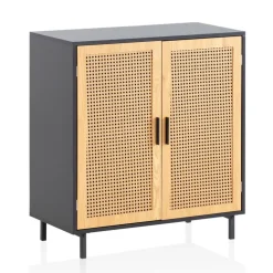 Sideboard 80 x 87 cm schwarz/braun
