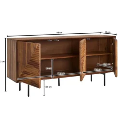 Sideboard 148 x 72 cm Sheesham massiv