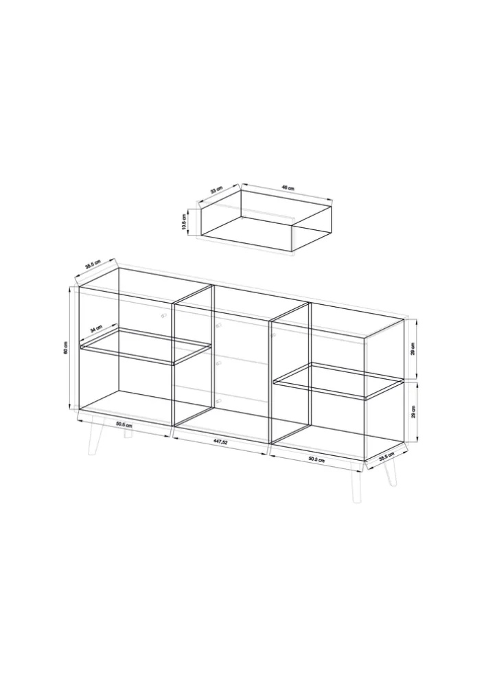 Sideboard ALVA 160 x 83 cm Salbeifarbig/braun