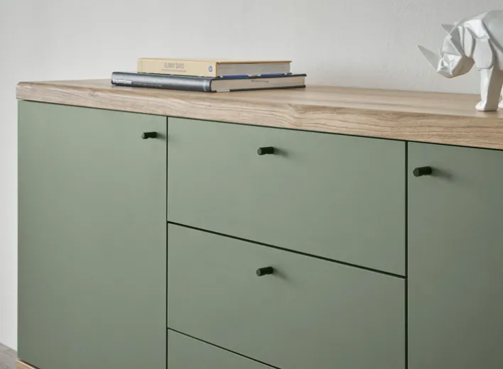 Sideboard ALVA 160 x 83 cm Salbeifarbig/braun