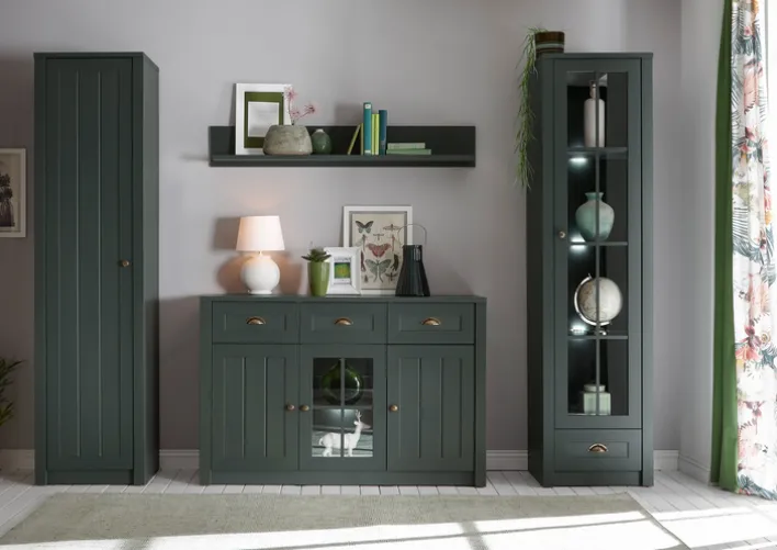 Sideboard ASCOT 130 x 86 cm grün/goldfarbig