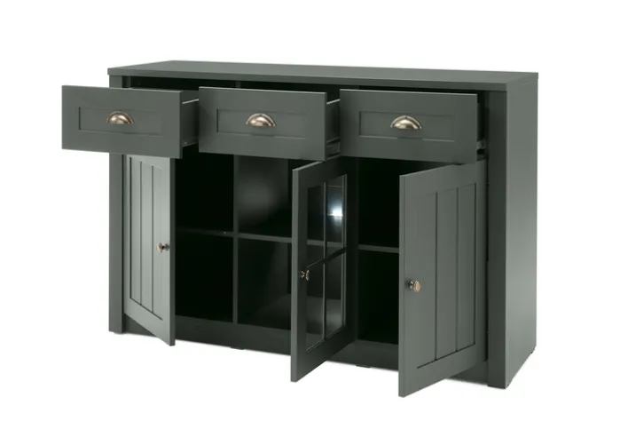 Sideboard ASCOT 130 x 86 cm grün/goldfarbig