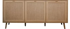 Sideboard BALI 150 x 71 cm Sonoma Eiche/ Rafia Geflecht
