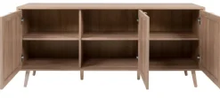 Sideboard BALI 150 x 71 cm Sonoma Eiche/ Rafia Geflecht