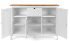 Sideboard BERGEN 120 x 90 cm weiß/Artisan Oak-Dekor