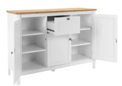 Sideboard BERGEN 120 x 90 cm weiß/Artisan Oak-Dekor