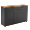 Sideboard BOGOTA 150 x 96 cm Wildeiche massiv/anthrazit