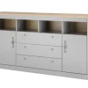 Sideboard CHAMBORD 198 x 104 x 44 cm hellgrau/braun