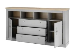 Sideboard CHAMBORD 198 x 104 x 44 cm hellgrau/braun