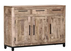Sideboard CHASE 130 x 86 cm Mango massiv/schwarz