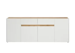 Sideboard CITY 223 x 86 cm weiß/braun