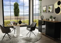 Sideboard COMO 169 x 90 cm Anthrazit matt Lack/Asteiche-Dekor