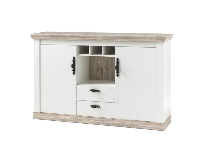 Sideboard FLORENZ 168 x 104 cm braun/weiß