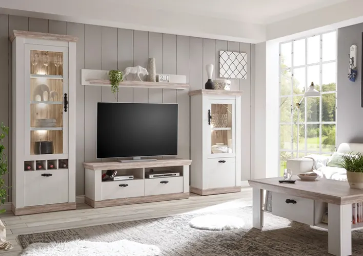 Sideboard FLORENZ 168 x 104 cm braun/weiß