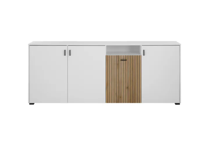Sideboard HUDSON 200 x 80 cm weiß/braun