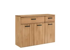 Sideboard LIDO 120 x 89 cm Astige Eiche massiv naturbelassen geölt