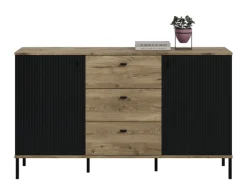 Sideboard Lou 89 x 154 x 41 cm Nox Oak Nachbildung Braun/Schwarz