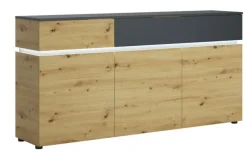 Sideboard LUCI 180,5 x 90 cm Eiche grau