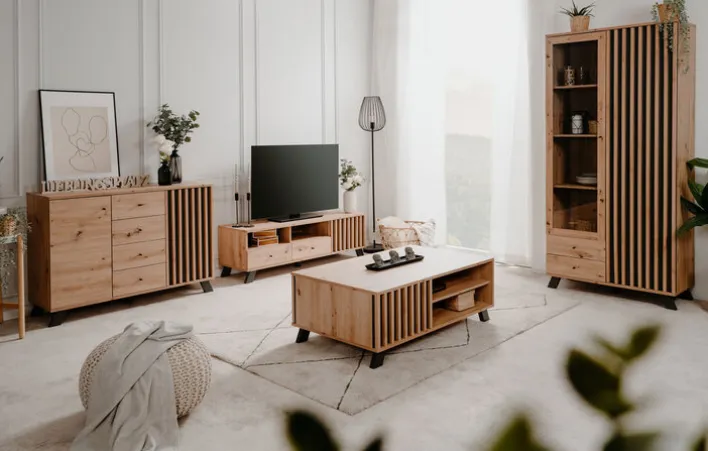 Sideboard MEDAN 118 x 85 cm Artisan Oak / anthrazit