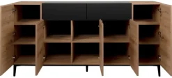 Sideboard NOLA 180 x 90 cm Artisan Oak-Dekor/schwarz