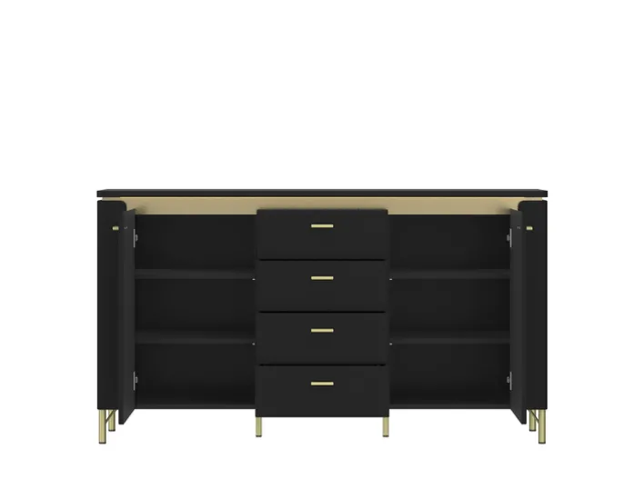 Sideboard NORICA 155,3x87,3 cm schwarz matt
