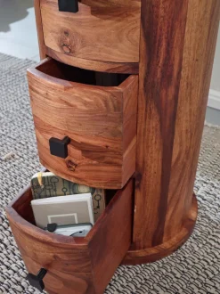 Sideboard rund 85 x 35 cm Sheesham Massivholz