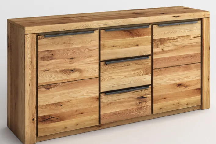 Sideboard SELINA 160 x 80 cm Eiche geölt braun