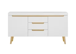 Sideboard SVANTE_TORGE 160 x 83 cm weiß/braun