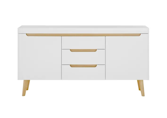 Sideboard SVANTE_TORGE 160 x 83 cm weiß/braun